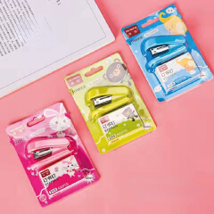 1 pc Mini Stapler Color Random Set Staples Binder Stationery Office Binding Tools School Supplies Kawaii Stationery