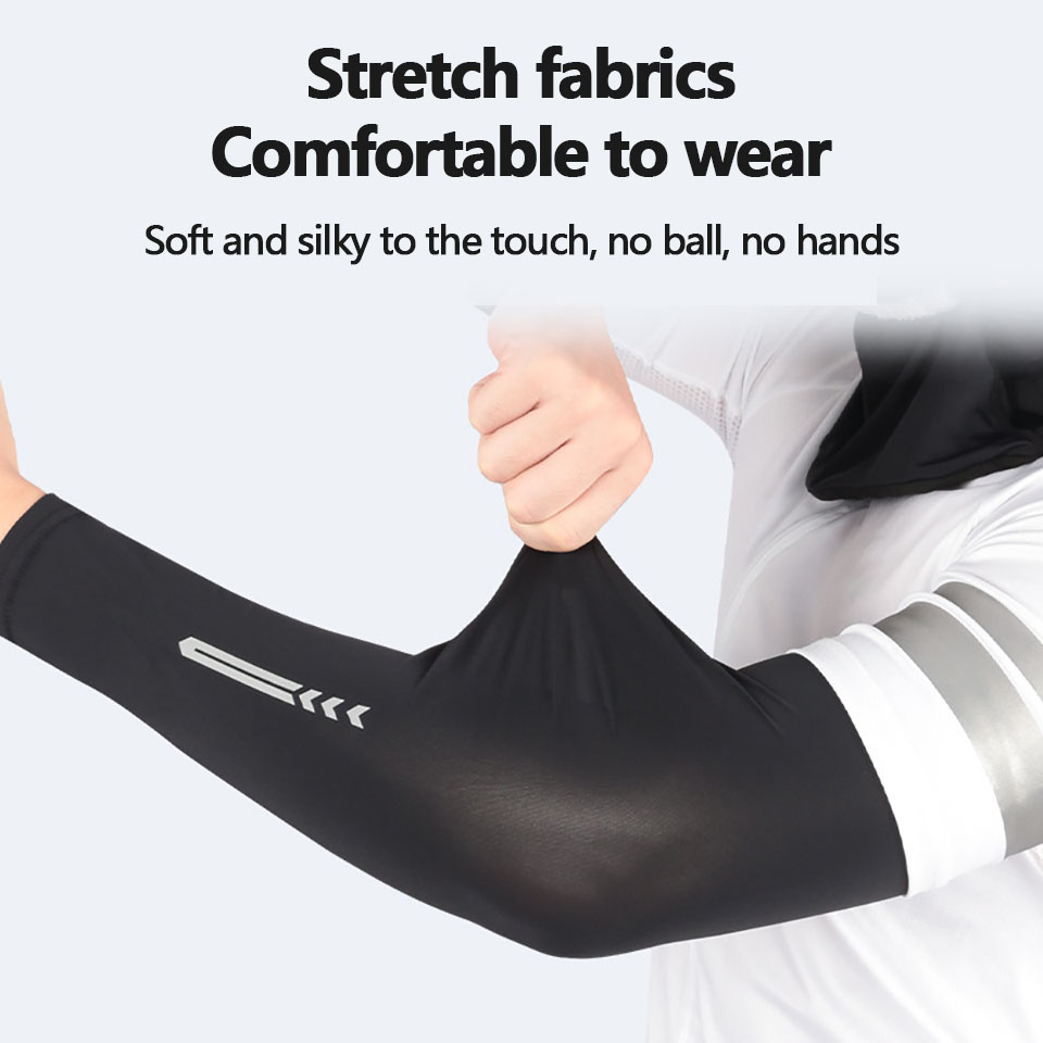 Ice Silk Sunscreen Arm Guards Outdoor Cycling Basketball Special Anti-Ultraviolet Breathable Silicone Non-Slip Sleeves