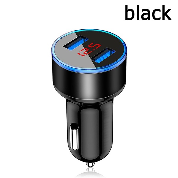 Universal 12V-24V Fast Dual USB Car Charger Adapter LED Display 5V 3.1A Auto ABS USB Car Phone Charger