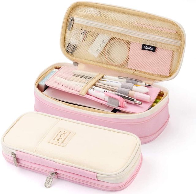 Pencil Case Large Capacity Foldable Bag Waterproof 9 Colors Kawaii Stationery for Student Office School Supplies