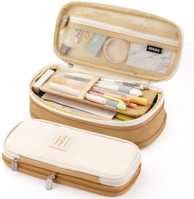 Pencil Case Large Capacity Foldable Bag Waterproof 9 Colors Kawaii Stationery for Student Office School Supplies