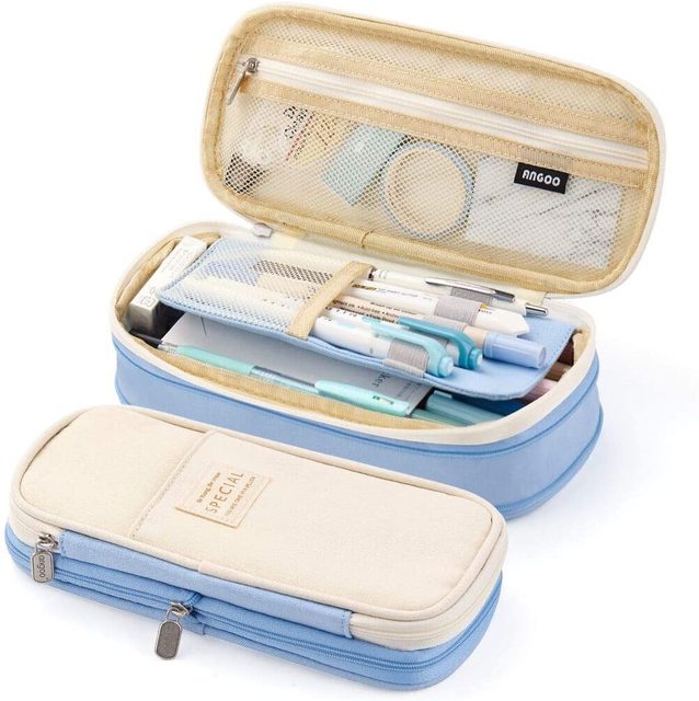 Pencil Case Large Capacity Foldable Bag Waterproof 9 Colors Kawaii Stationery for Student Office School Supplies