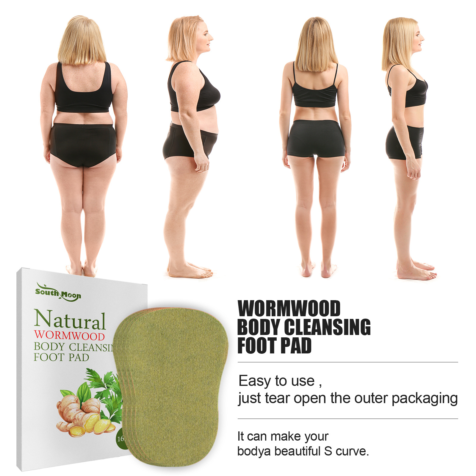 16pcs Foot Detox Patches Relieve Stress Help Sleeping Body Toxins Cleansing Weight Loss Foot Care Wormwood Ginger Detox Pad
