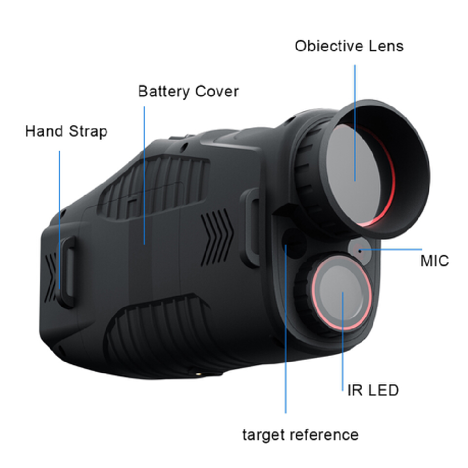 Monocular Infrared Night Vision Day Night Use Device 5X Digital Zoom 300M Full Dark Viewing Distance Hunting Telescope 1080P