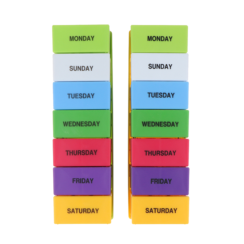 1PC 7 Day Medicine Pill's Box Weekly Pillbox Case Plastic Square Pills Box Organizer Week Tablets Medicine Storage Medical Travel