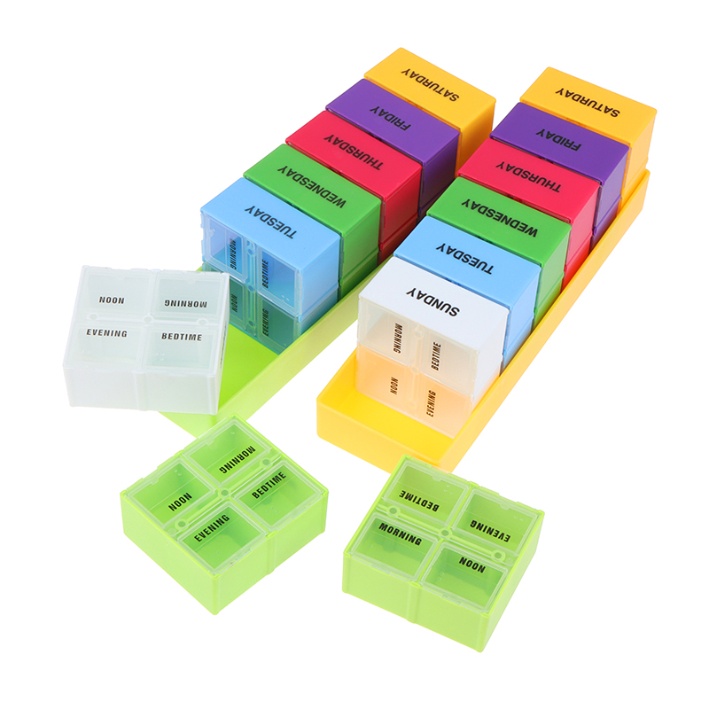 1PC 7 Day Medicine Pill's Box Weekly Pillbox Case Plastic Square Pills Box Organizer Week Tablets Medicine Storage Medical Travel