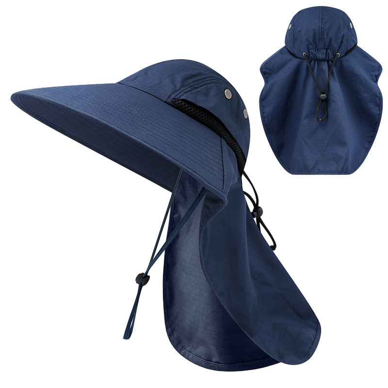 Sun Hat Men Women Bucket Hat with Neck Flap Outdoor UV Protection Large Wide Brim Hiking Fishing Mesh Breathable Cap