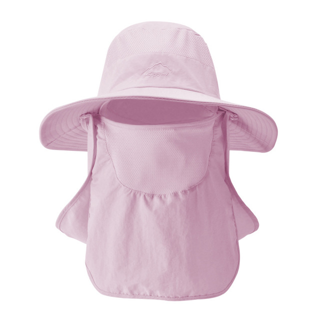 Summer Quick-drying Men Women Hat Outdoor Face Mask Wide Brim Bucket Hat Sun Protection Wide Brim Cap for Fishing Hunting