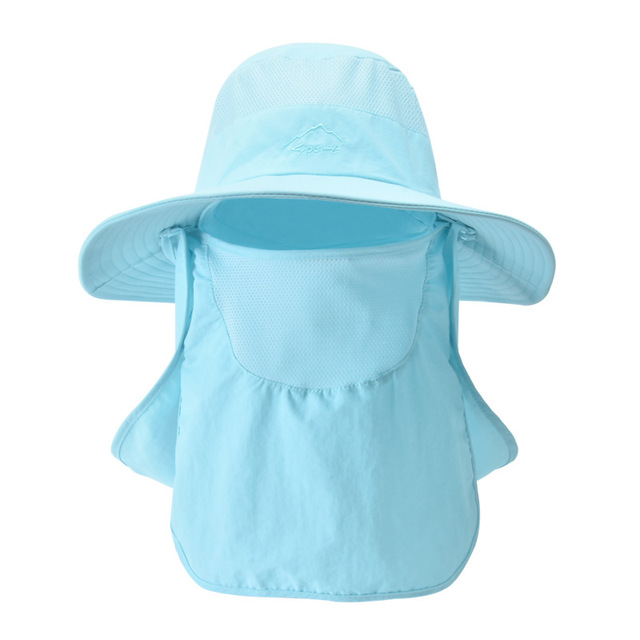 Summer Quick-drying Men Women Hat Outdoor Face Mask Wide Brim Bucket Hat Sun Protection Wide Brim Cap for Fishing Hunting