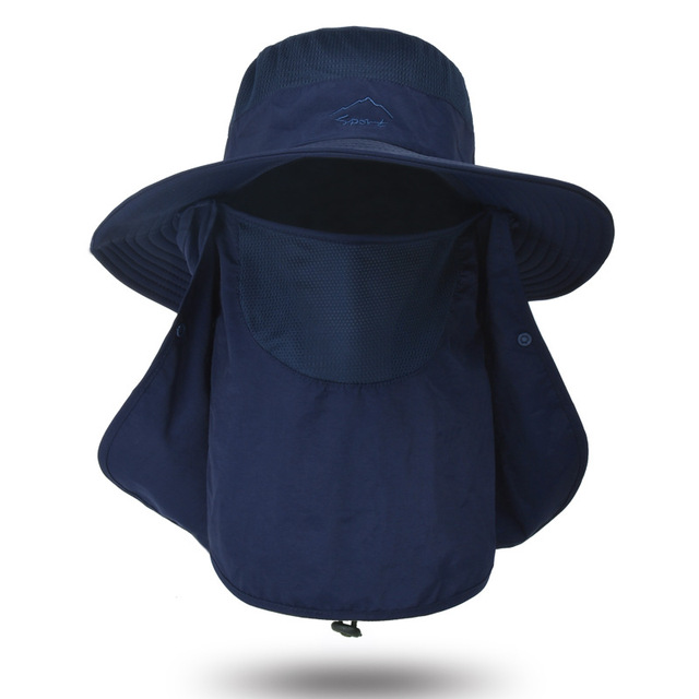 Summer Quick-drying Men Women Hat Outdoor Face Mask Wide Brim Bucket Hat Sun Protection Wide Brim Cap for Fishing Hunting