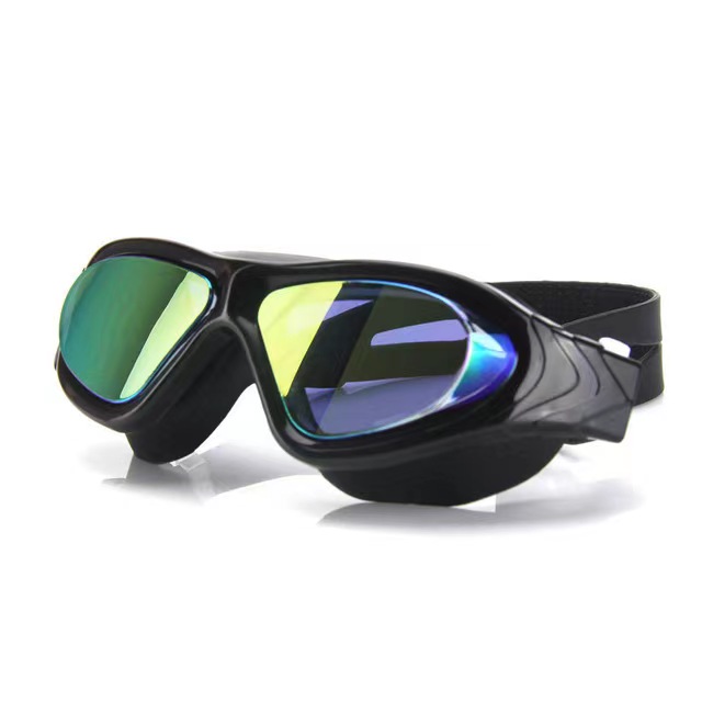Oversized Glasses Frame Swimming Goggles Colorful Plating Swimming Glasses Waterproof and Anti-Fog Men and Women