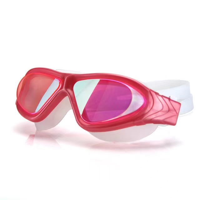 Oversized Glasses Frame Swimming Goggles Colorful Plating Swimming Glasses Waterproof and Anti-Fog Men and Women