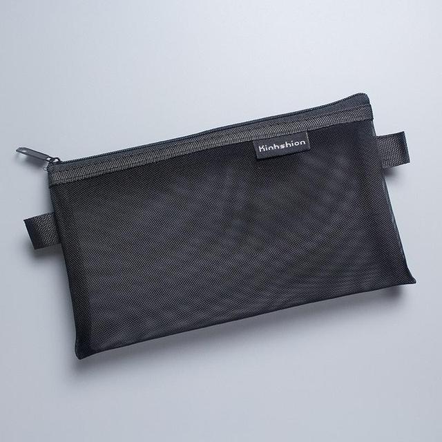 Simple Transparent Mesh Pencil Case Office Student Pencil Cases Nylon Kalem Kutusu School Supplies Pen Box
