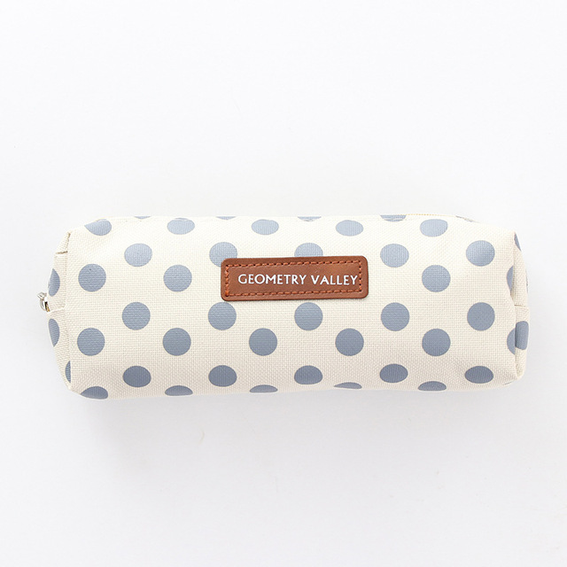 Brief Style geometry Grid dot Student Pencil Case School pen Case for Girls Boys Stationery canvas big Pencil Bag