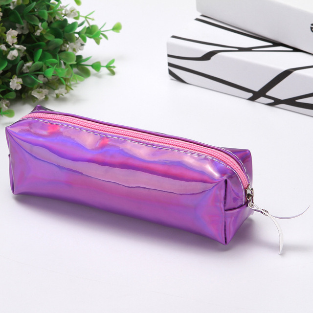 1 Pc Kawaii Pencil Case Laser girl's heart is simple School Pencil Box Pencilcase Pencil Bag School Supplies Stationery