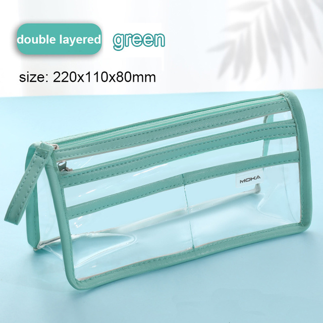 Transparent Pencil Case for Test 3-layer Large Capacity Waterproof Pencil Bag Stationery Box Cosmetic Bag School Supplies