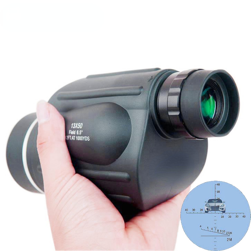 13x50 HD Binoculars With Reticle Rangefinder Waterproof Telescope Distance Meter Measure Monocular Outdoor Bird Watching