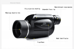 13x50 HD Binoculars With Reticle Rangefinder Waterproof Telescope Distance Meter Measure Monocular Outdoor Bird Watching