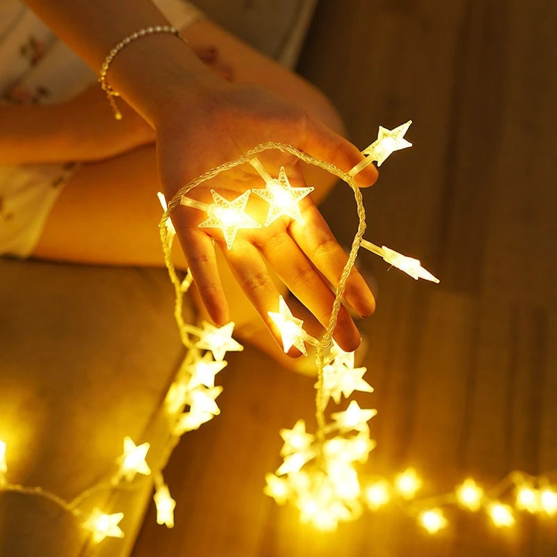 1.5m Star String Lights LED Fairy Light Christmas Party Wedding Home Outdoor Patio Decoration Twinkle Lamps