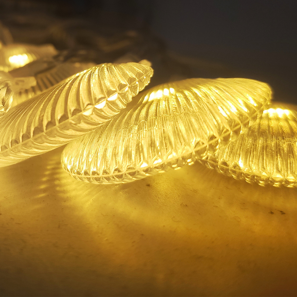 1.5M Clear Sea Beach Seashell Fairy String Light Outdoor Indoor LED Garland Shell for Fish Net Mermaid Party Baby Shower Decoration