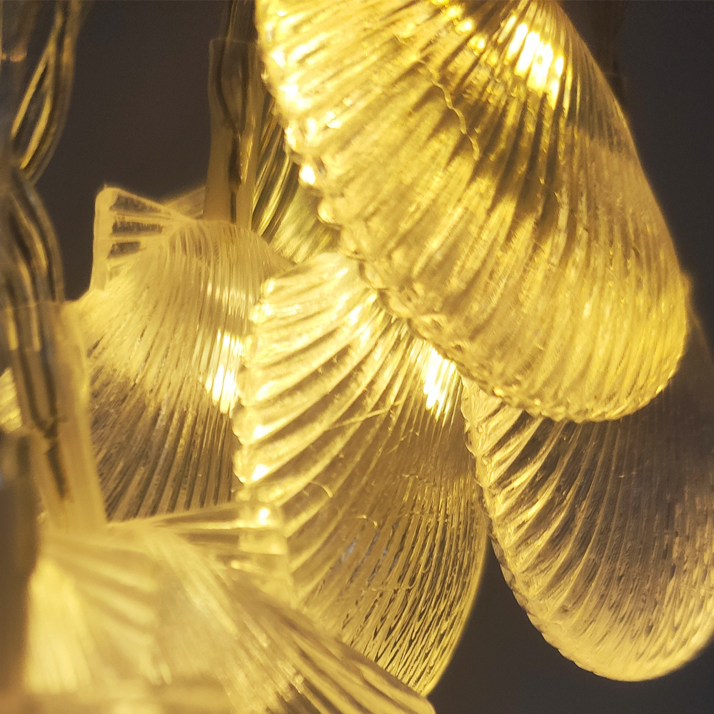 1.5M Clear Sea Beach Seashell Fairy String Light Outdoor Indoor LED Garland Shell for Fish Net Mermaid Party Baby Shower Decoration
