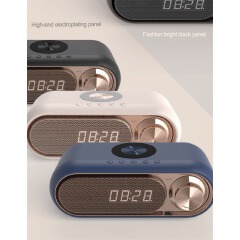 Multi-function wireless speaker, Bluetooth, charging clock, alarm clock, FM radio, TF, wireless charger