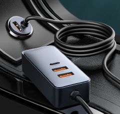 120W USB Type C Car Charger QC 3.0 PD Fast Charge Cigarette Lighter Splitter In Car USB Socket Adapter