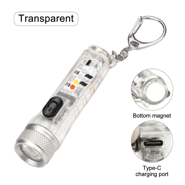 Flashlight mini flashlight Torch Powerful flashlight For Key Chain USB Charging IP66 Waterproof Type C Super Bright flashlight