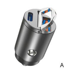 30W Mini Stealth Car Adapter QC3.0 Quick Charge Type C PD Charger QC/PD Car Fast Charger With Pull Auto Electronic Accessories