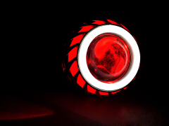 1pcs Motorcycle Headlight Motorbike 1000LM Moto Spotlights LED Projector Lens Dual Halo Angel Devil Eye Motorcycle Motos Accessories