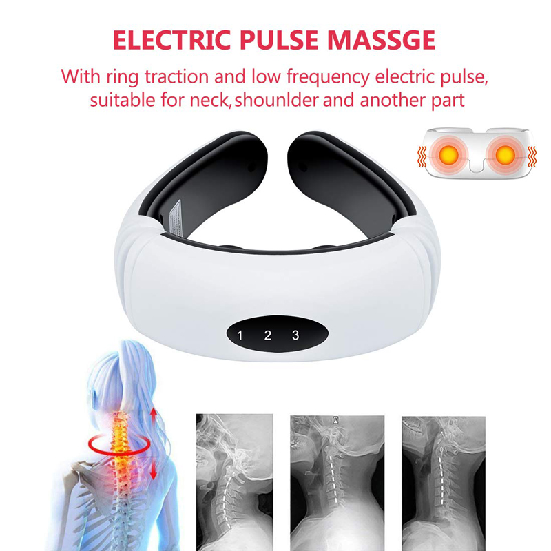 Electric Pulse Back and Neck Massager Far Infrared Heating Pain Relief Health Care Relaxation Tool Intelligent Cervical Massager