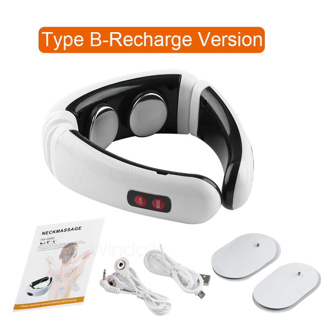 Electric Pulse Back and Neck Massager Far Infrared Heating Pain Relief Health Care Relaxation Tool Intelligent Cervical Massager