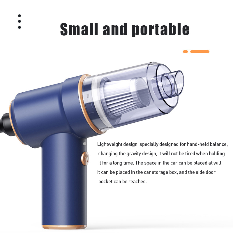 2 in 1 Car Vacuum Cleaner Wireless Charging Compressed Air Duster Handheld High-power Air Blower Duster For Home Office
