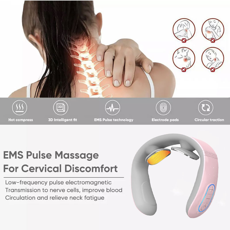 New Smart Neck and Shoulder Massager Rechargeable Battery Electric Massager Far Infrared Heating Pain Relief Relax Neck Physioth