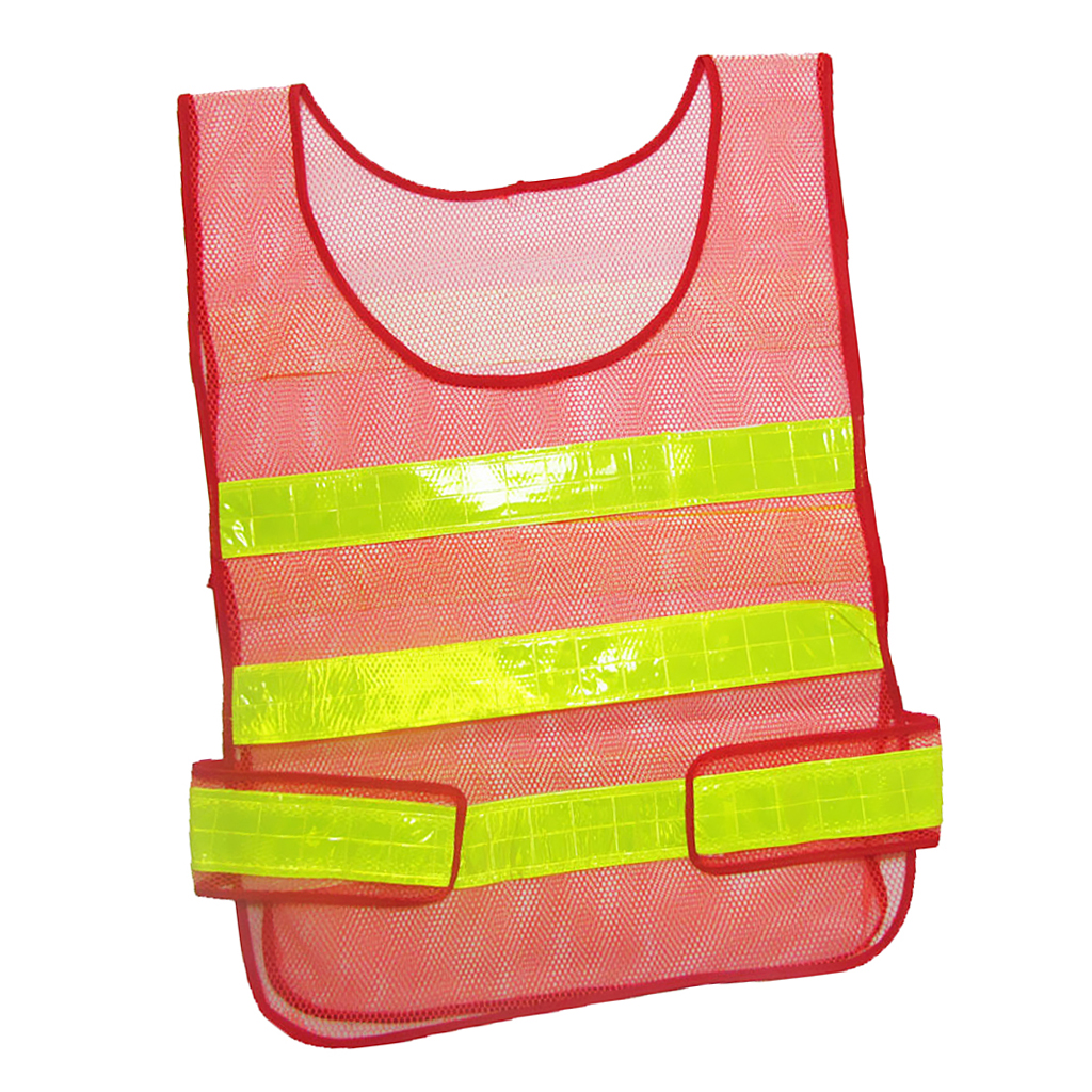 Adjustable Hi-Vis Safety Vest Reflective Jacket Security Waistcoat Vest -Red