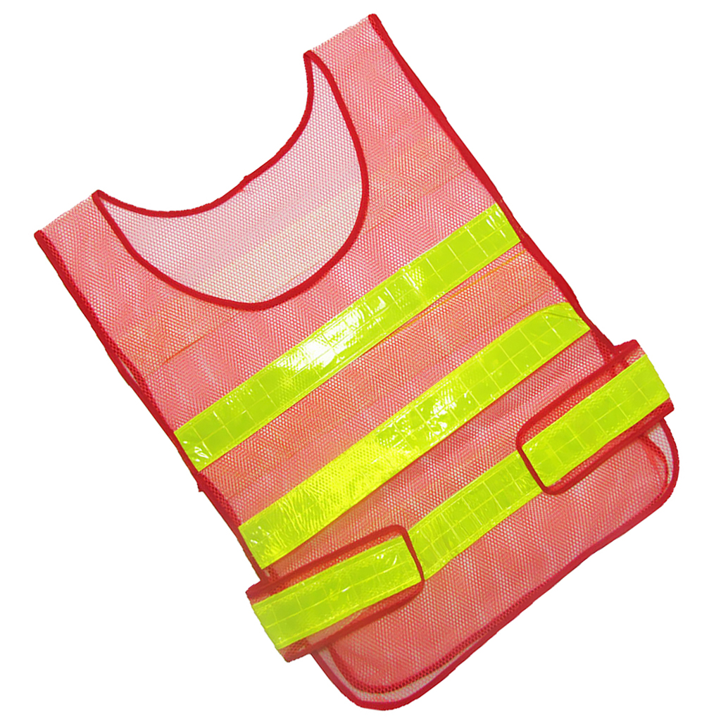 Adjustable Hi-Vis Safety Vest Reflective Jacket Security Waistcoat Vest -Red
