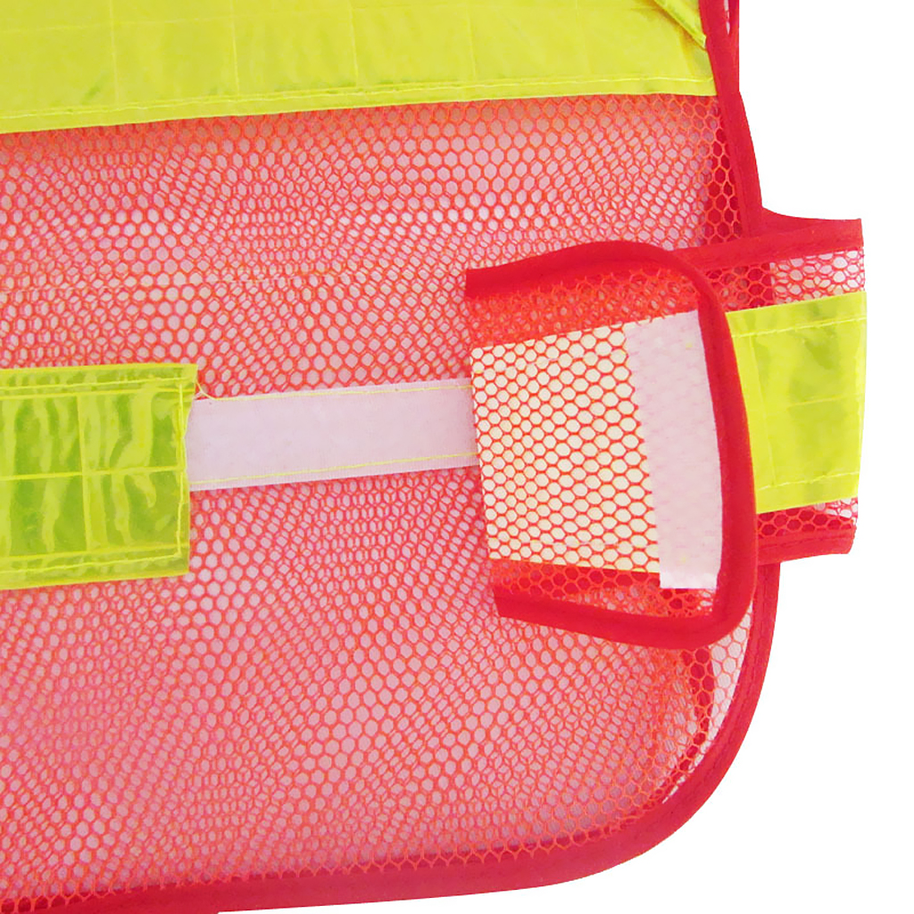 Adjustable Hi-Vis Safety Vest Reflective Jacket Security Waistcoat Vest -Red