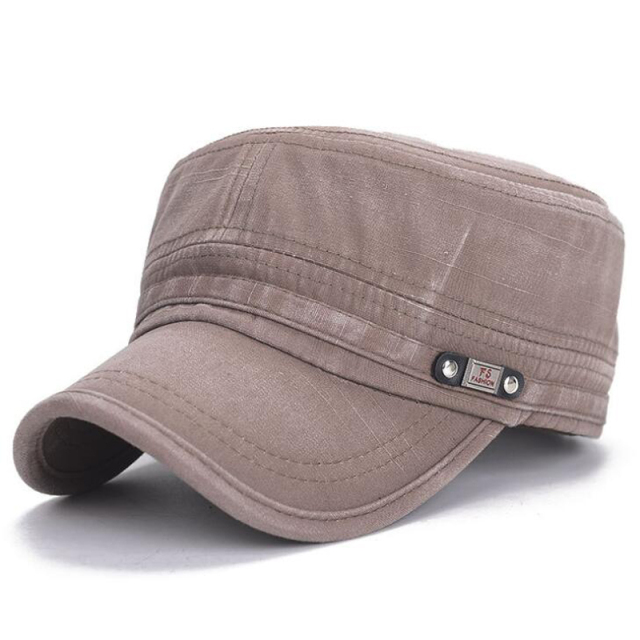 New Korean Casual Men'S Flat Top Hat Outdoor Sun Hats Old Washed Military Cap  Simply Women'S Mens Atlantis Cuba Cap