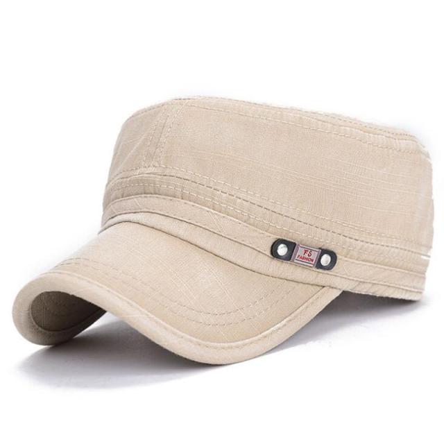 New Korean Casual Men'S Flat Top Hat Outdoor Sun Hats Old Washed Military Cap  Simply Women'S Mens Atlantis Cuba Cap