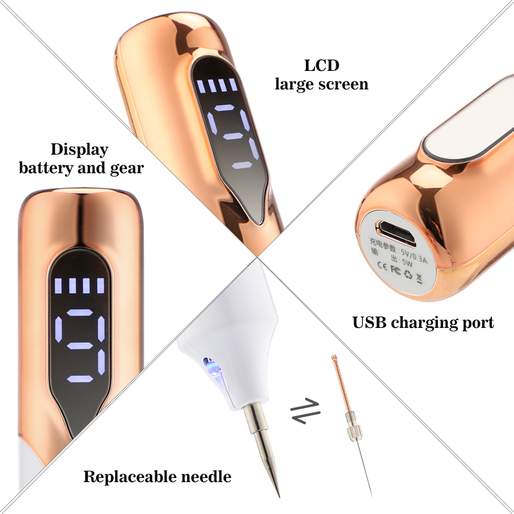 Skin Care Laser Mole Tattoo Freckle Removal Pen Sweep Spot Mole Removing Wart Dark Spot Remover USB Plasma Pen Beauty Care