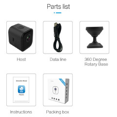 A11 Mini WiFi Wireless Monitoring Camera 1080p HD Remote Network Monitoring Home Night Vision IP Camera IPC1 2 Million Pixels