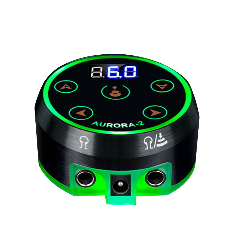 Tattoo Pen Power Supply Power Supply Green Colorful Voltage with Adapter for Coil & Rotary Tattoo Gun Machine