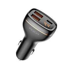 60W 3 Port Car Charger Digital Display QC4.0 QC3.0 Type C PD 33W Fast Car Charging Charger