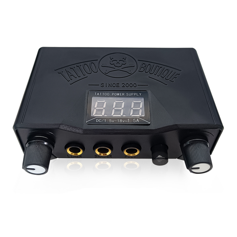 1Pcs New Black Double Dual LED 3 Digital Display Tattoo Power Supply For Tattoo Machine permanent makeup power supply tattoo