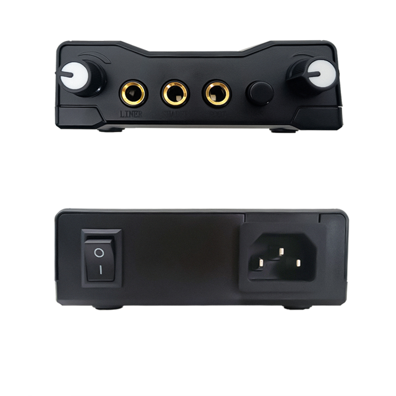 1Pcs New Black Double Dual LED 3 Digital Display Tattoo Power Supply For Tattoo Machine permanent makeup power supply tattoo