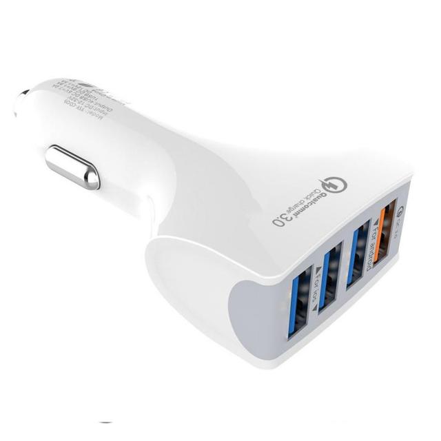 QC3.0 Car Charger Car Accessories 4 Ports Fast Charger USB Car Charger Car USB Socket Adapter 12V 30W