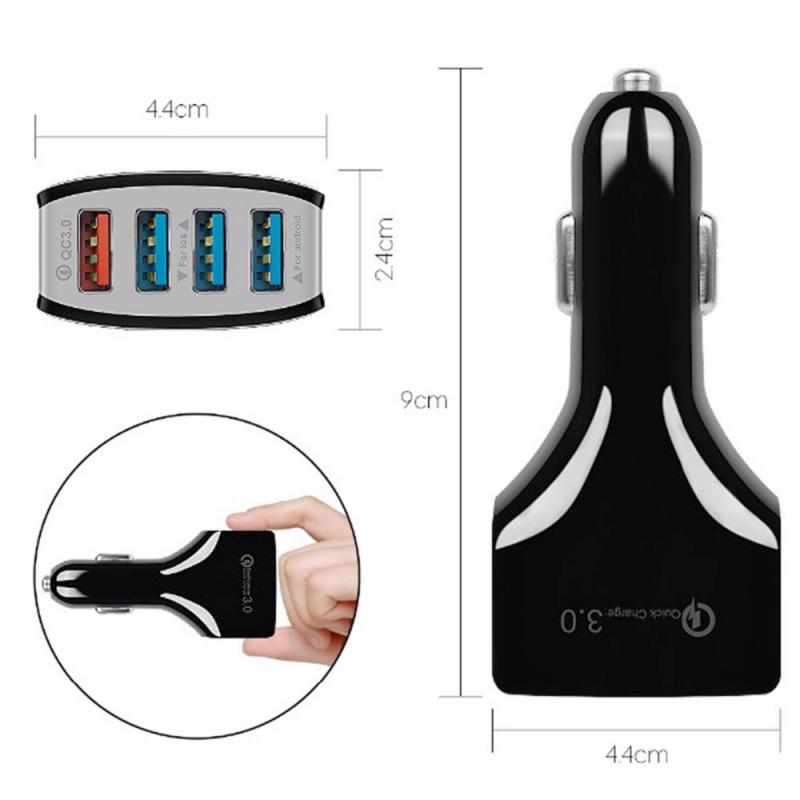 QC3.0 Car Charger Car Accessories 4 Ports Fast Charger USB Car Charger Car USB Socket Adapter 12V 30W