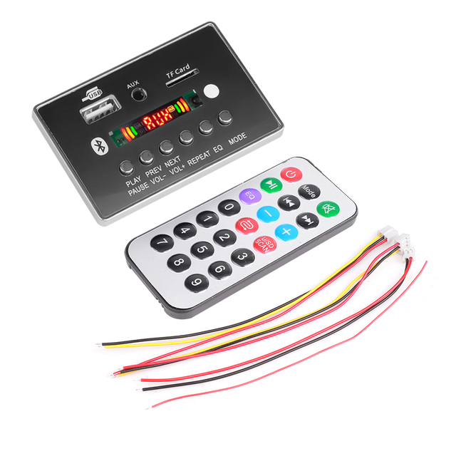 12V Car MP3 Player Bluetooth MP3 Decoder Decoding Board Module Remote Board Module Support TF USB FM Recorder Call Hands-free