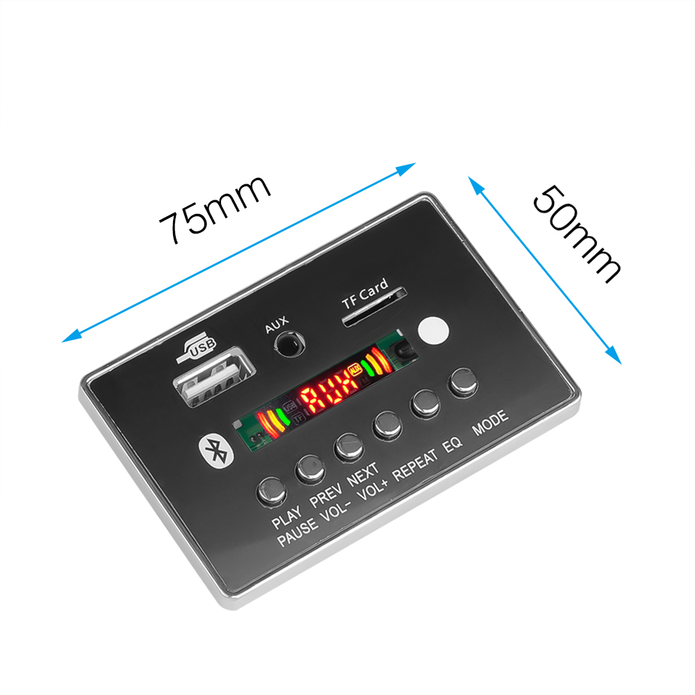 12V Car MP3 Player Bluetooth MP3 Decoder Decoding Board Module Remote Board Module Support TF USB FM Recorder Call Hands-free