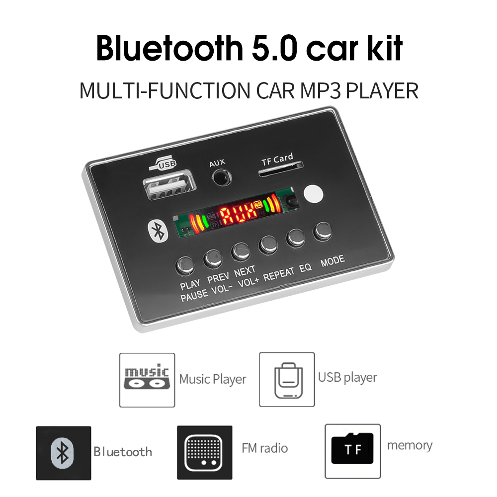 12V Car MP3 Player Bluetooth MP3 Decoder Decoding Board Module Remote Board Module Support TF USB FM Recorder Call Hands-free